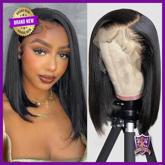 12 Inch Straight Bob Wig Human Hair 13x4 HD Frontal Glueless Lace